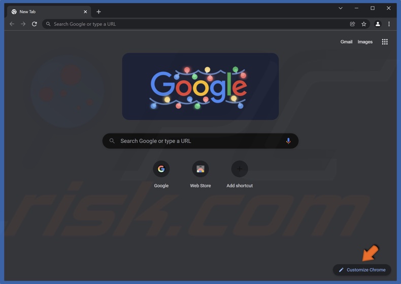 Click Customize Chrome