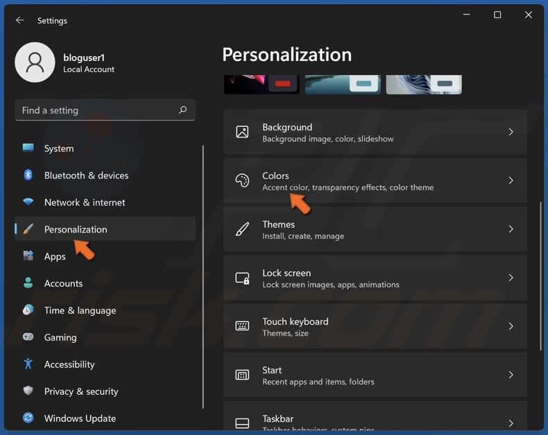 select-personalization-and-click-colors