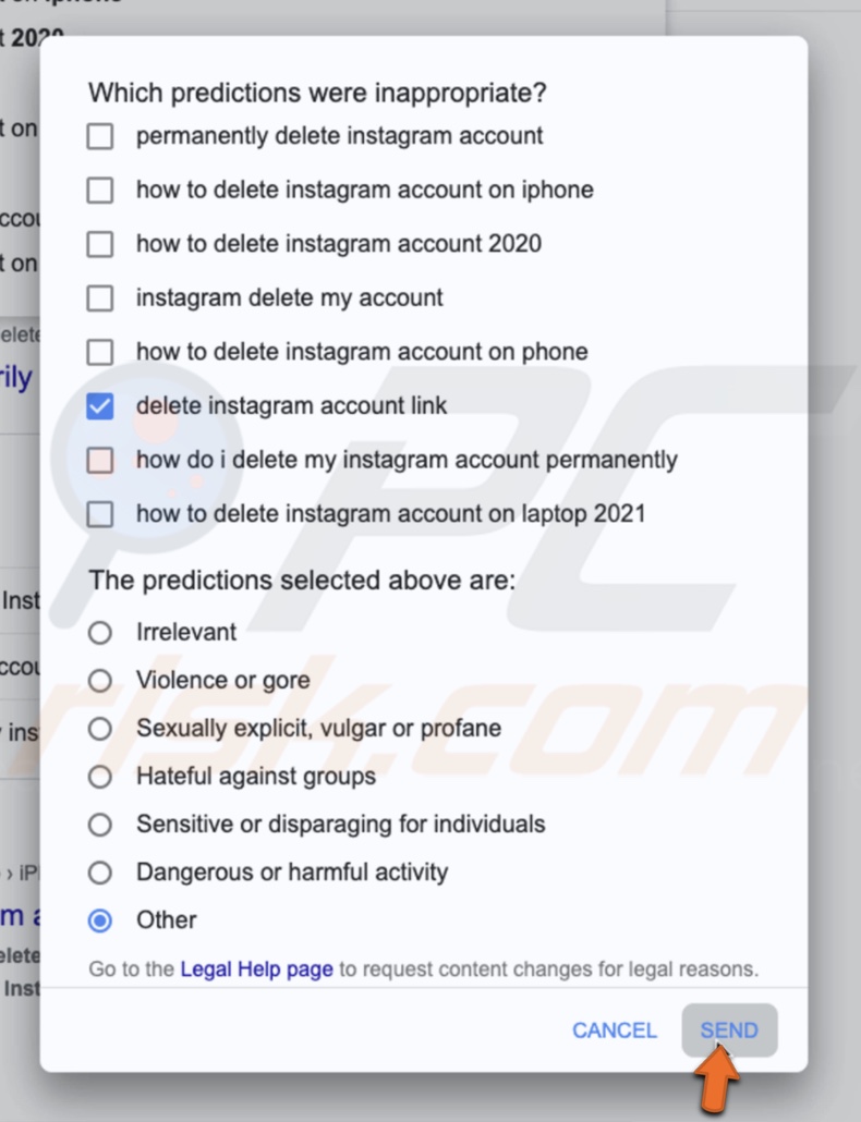 Send prediction report