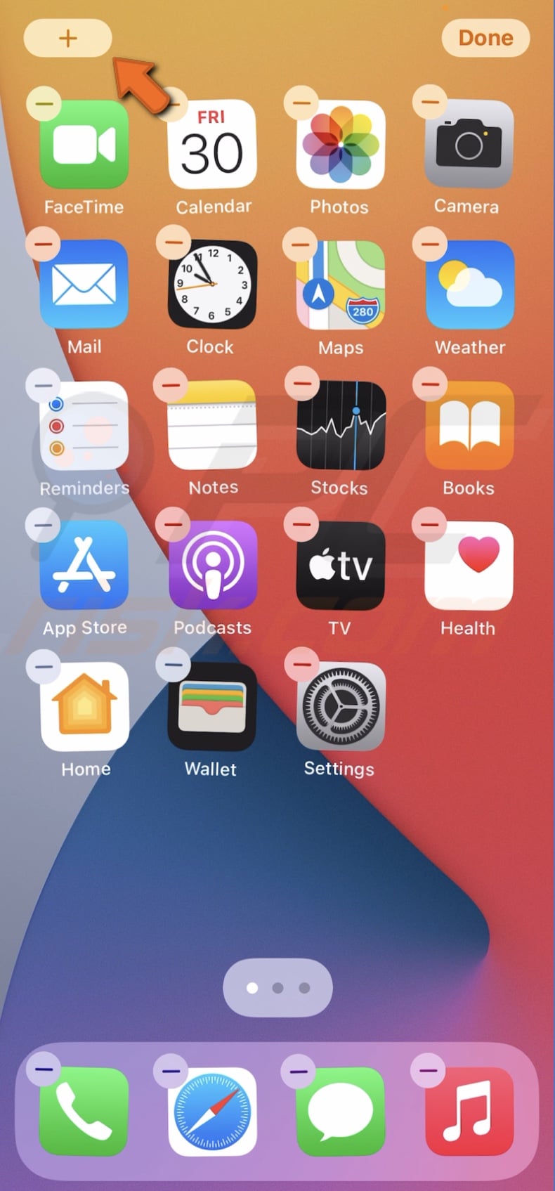Tap on the plus button
