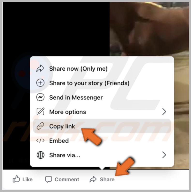 Click on Share and select Copy link
