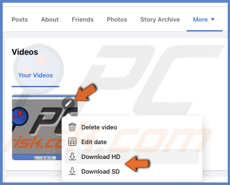 Clcik on pencil icon and select video quality