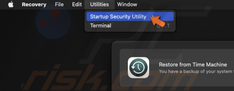 Go to Startup Security Utility