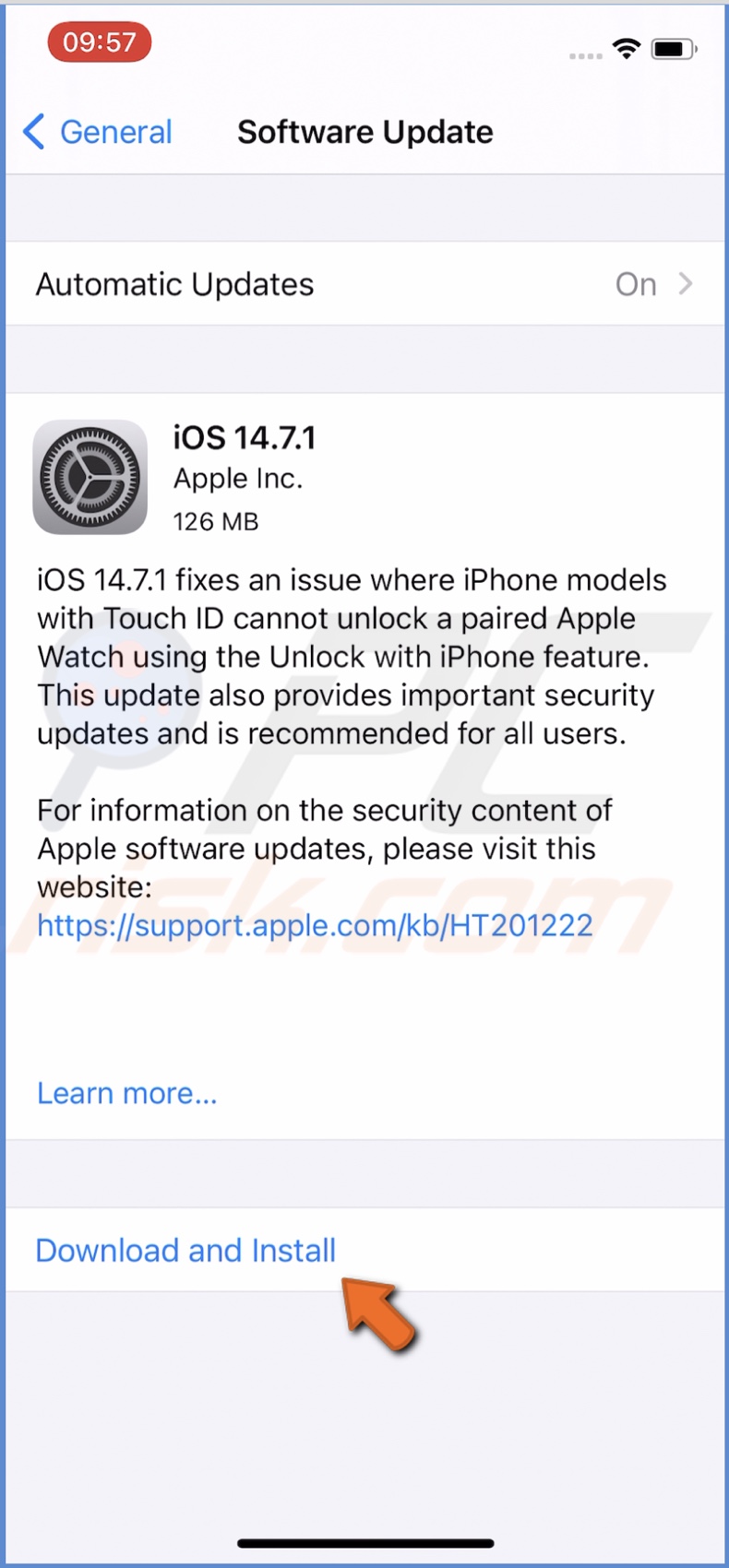 Tap on Download and Install