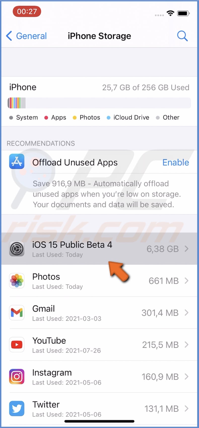 Tap the the update file