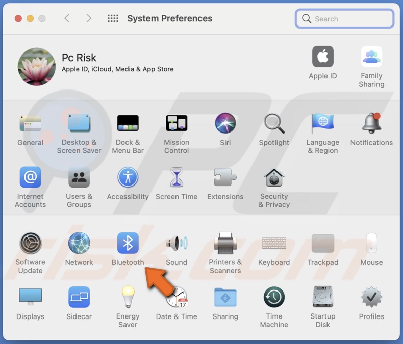 Go to Bluetooth settings
