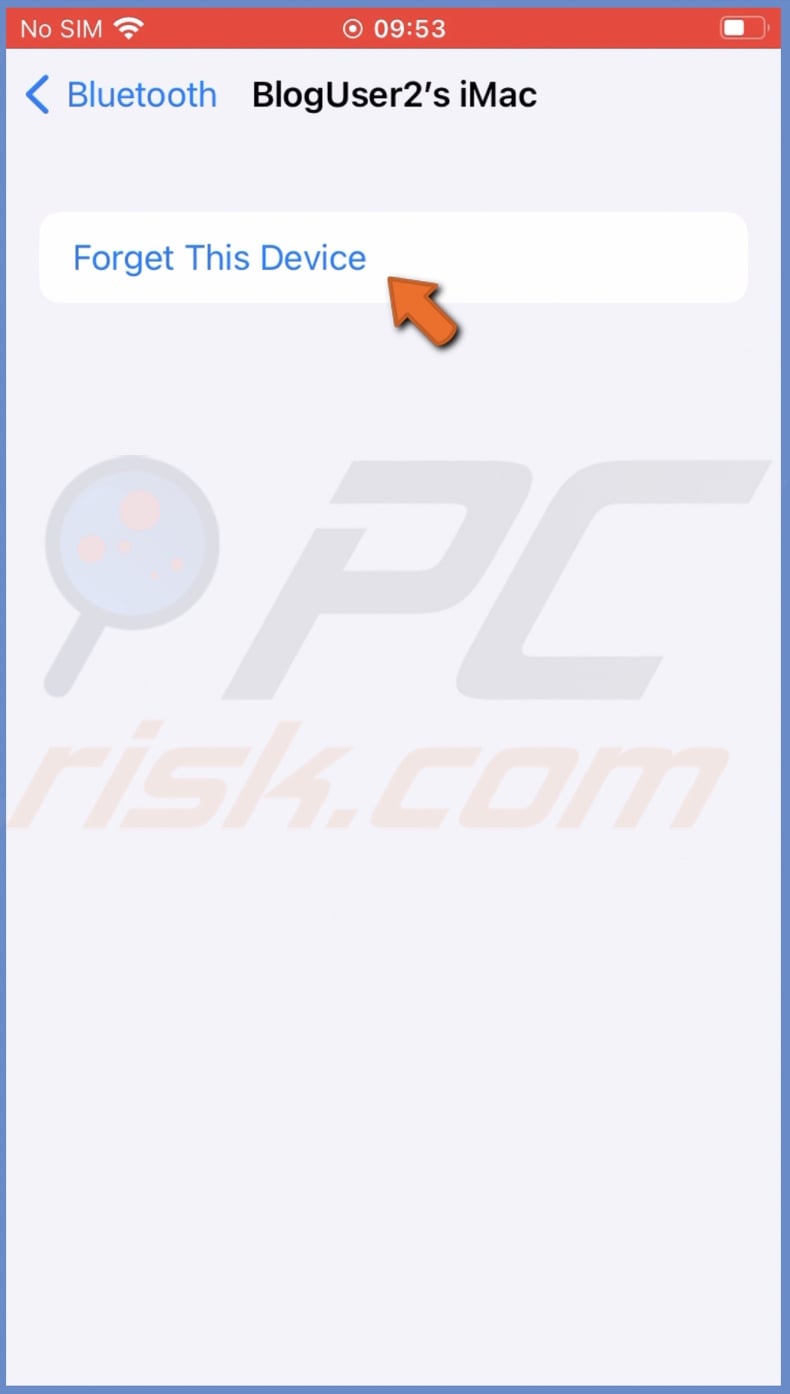 Select Forget This Device