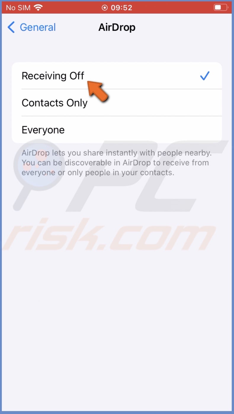 Select Receiving Off