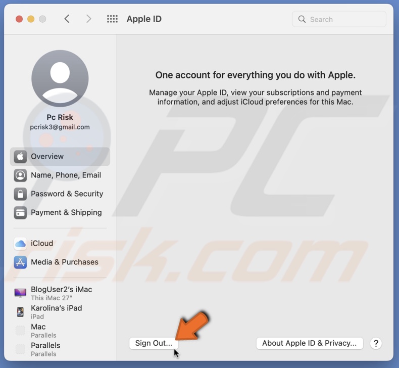 Sign Out of Apple ID