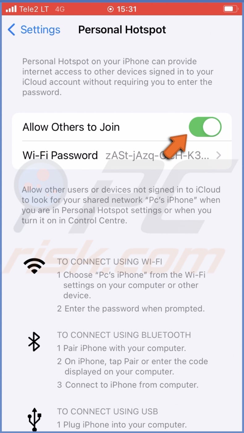 Enable hotspot