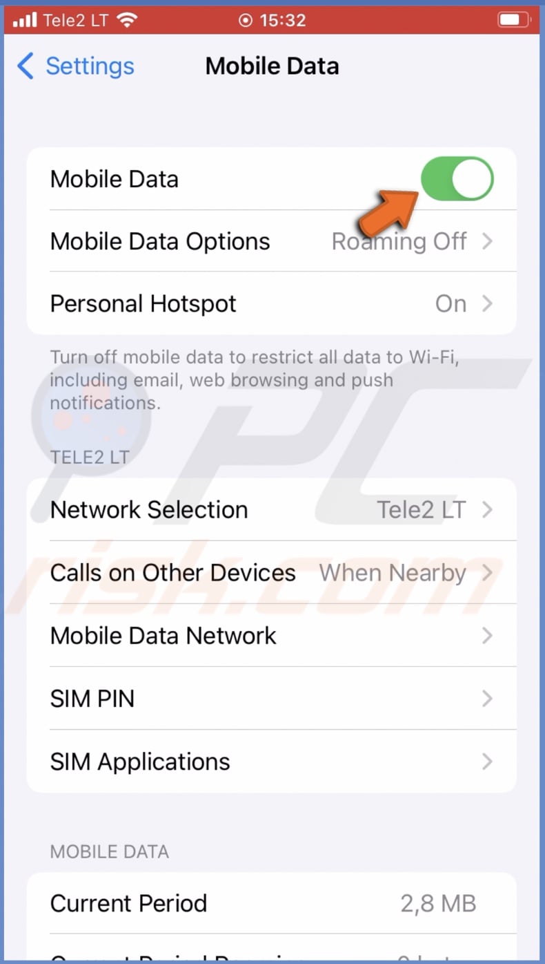 Enable Mobile Data