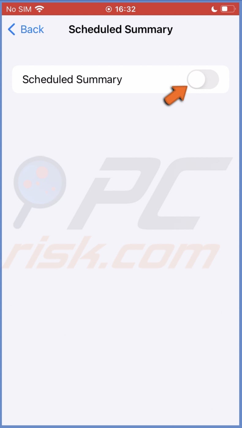 Disable Scheduled Summary