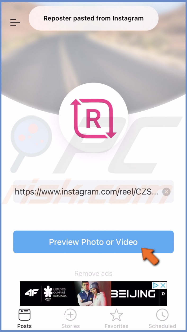 Tap on Preview Photo or Video
