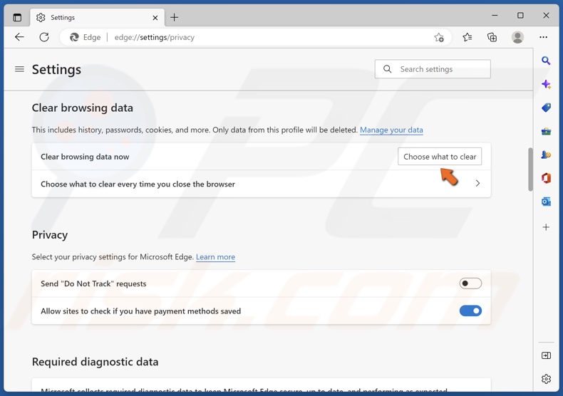 Click Choose what to clear