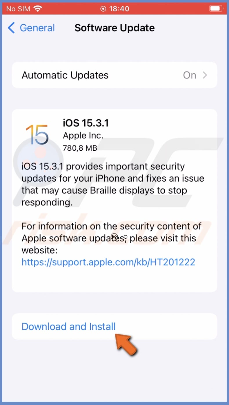 Update iPhone or iPad