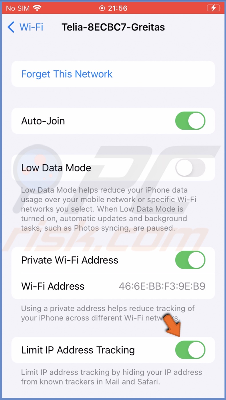 Limit IP address tracking