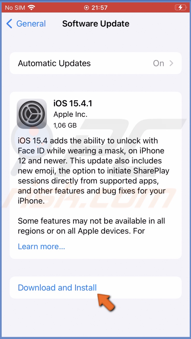 Download and install iPhone update