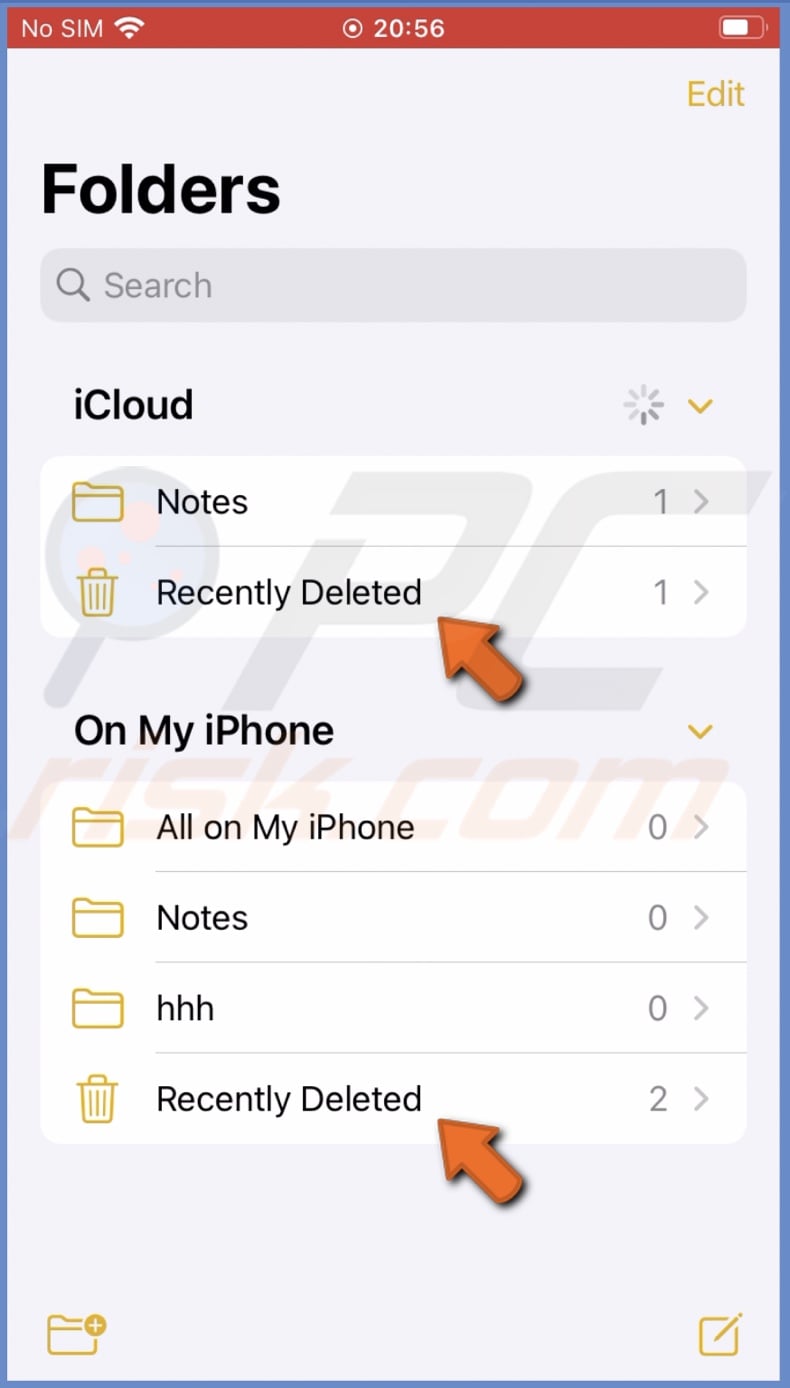 Go to Recently Deleted