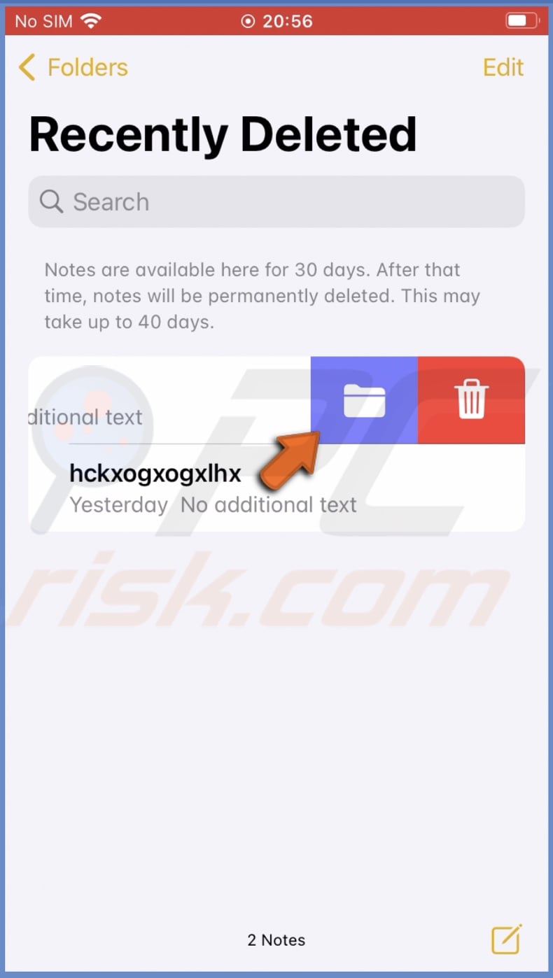 Tap on the folder icon