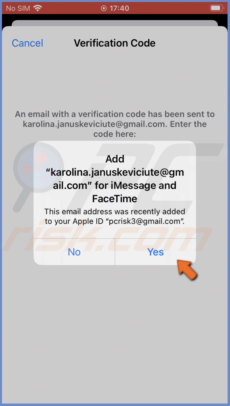 Add email to iMessage and FaceTime