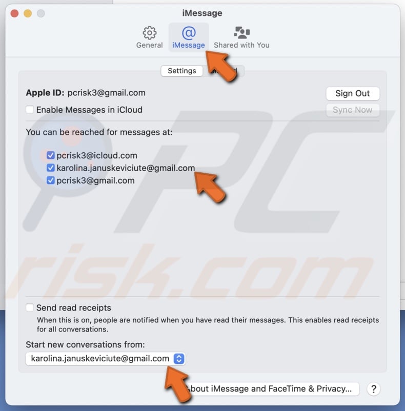 Use email with iMessage on Mac