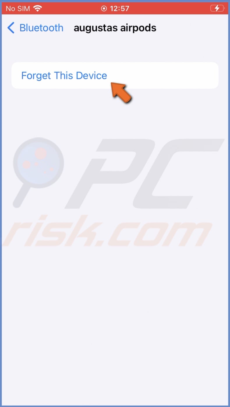 Tap on Forget This Device