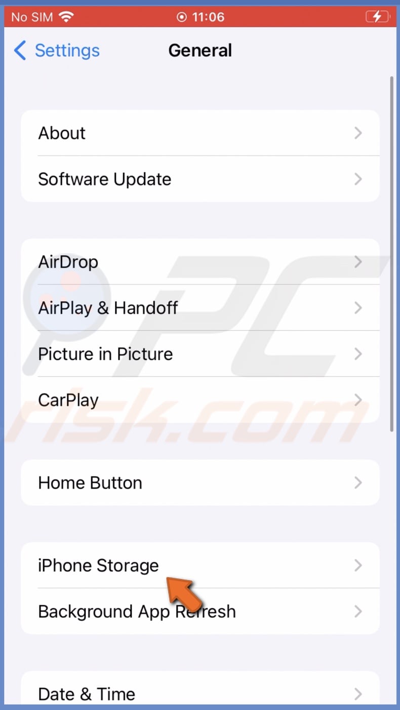 Go to iPhone Storage
