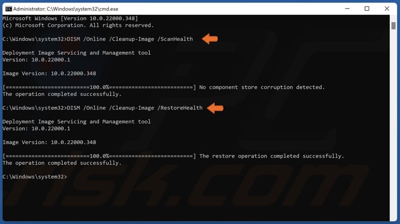 Run DISM RestoreHealth command