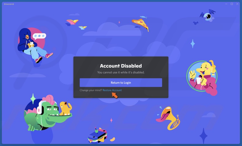 Click Restore Account