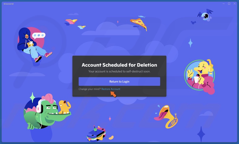 Click Restore Account