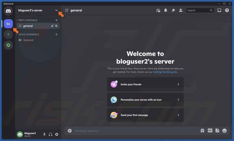 Select your Discord server and open the drop-down-menu next to its name
