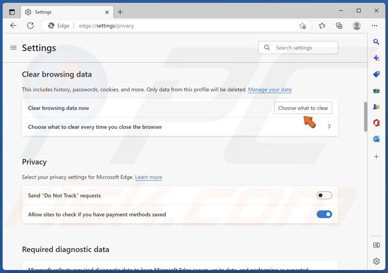 Click Choose what to clear