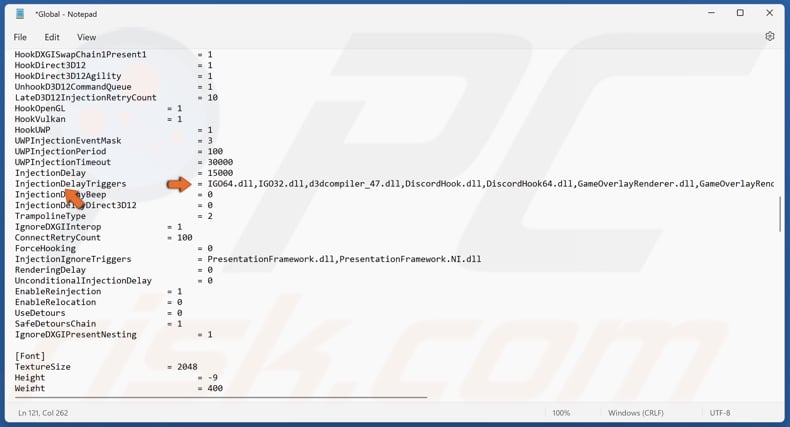Append InjectionDelayTriggers with new values