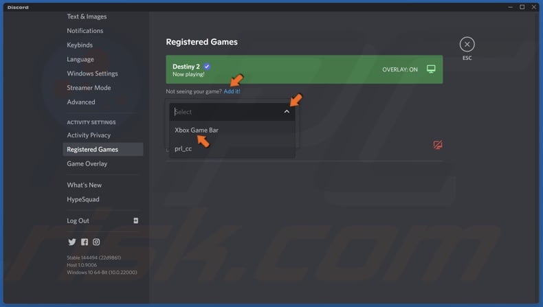 Click Add it and select the game from the list