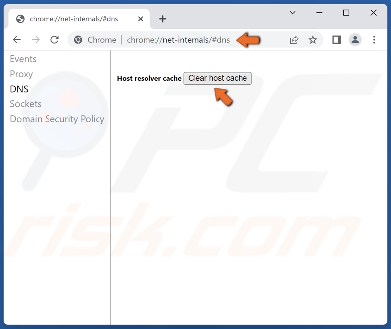 Click Clear host cache