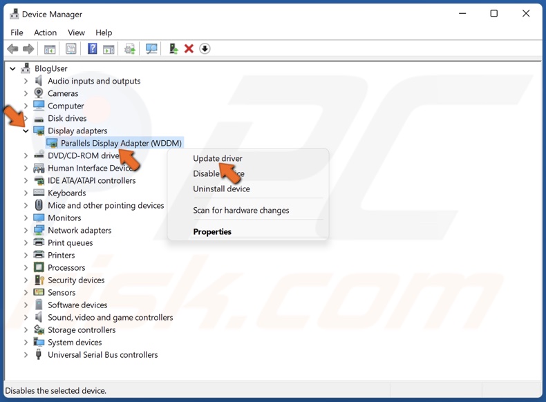 Select Update driver