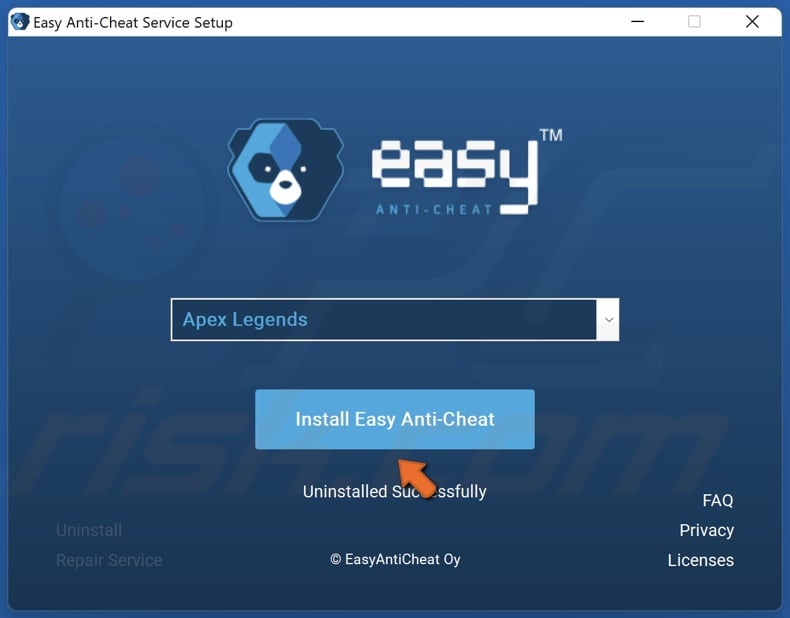 Click Install Easy Anti-Cheat