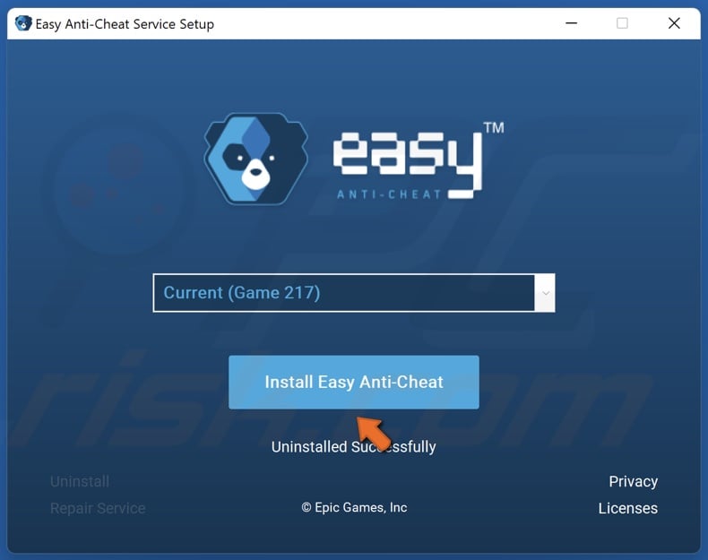 Click Install Easy Anti-Cheat