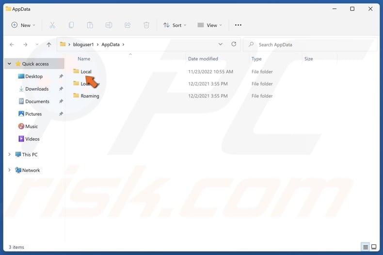 Access the Local folder