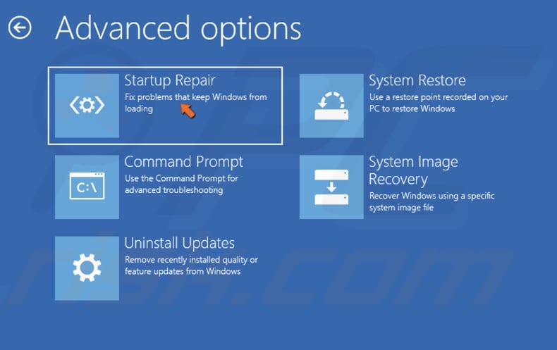 Click Startup Repair