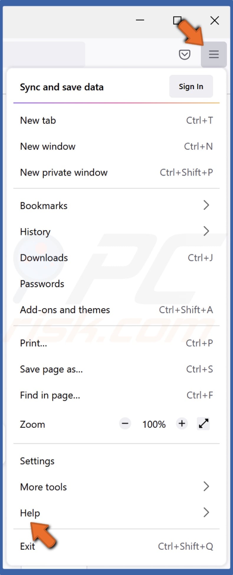 Open the Firefox menu and click Settings