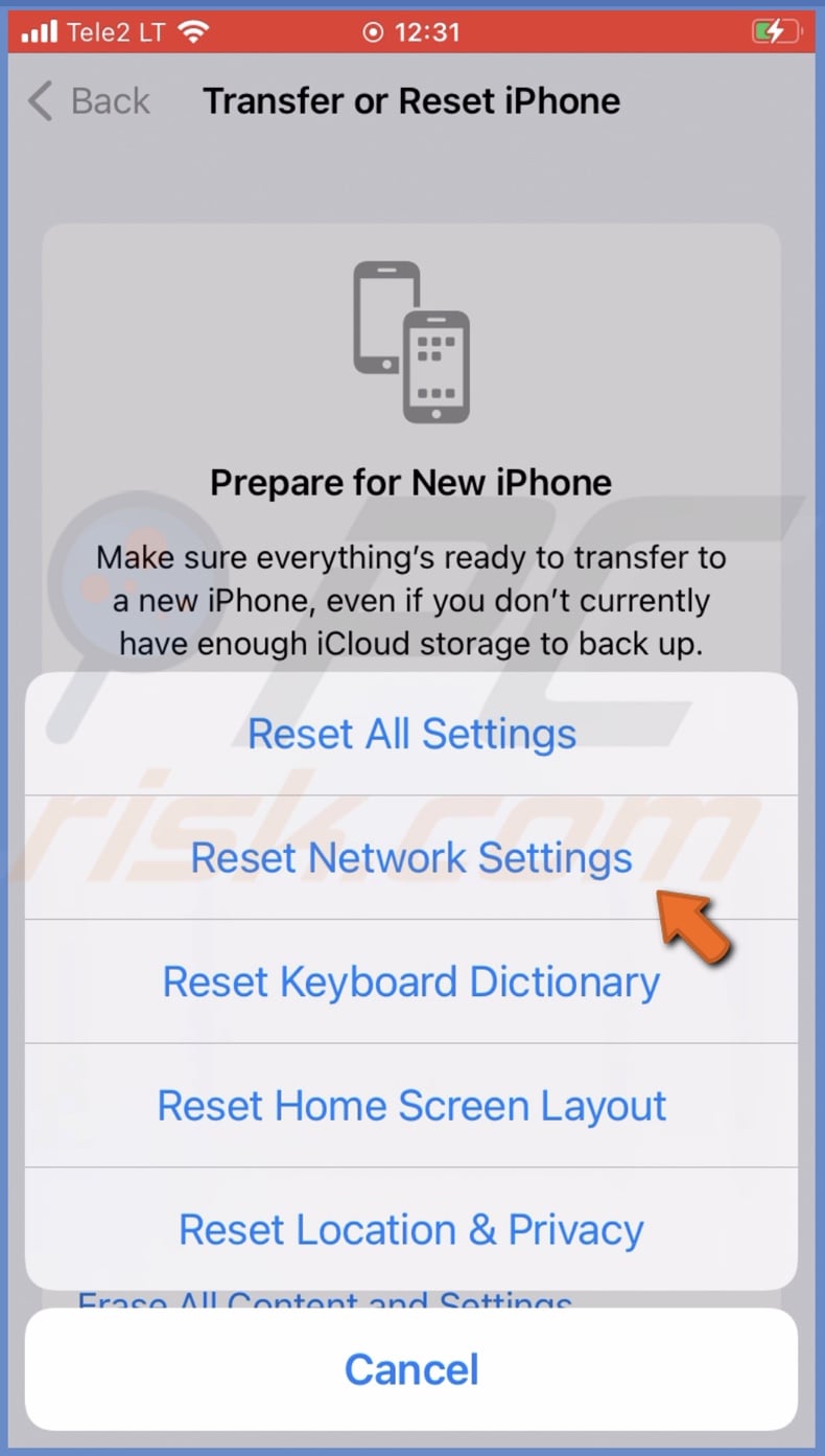 Reset Network Settings