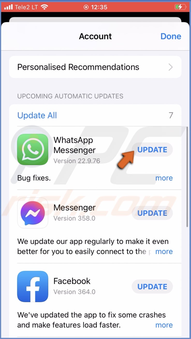 Update WhatsApp