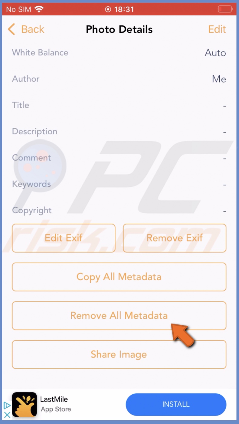 Remove all metadata
