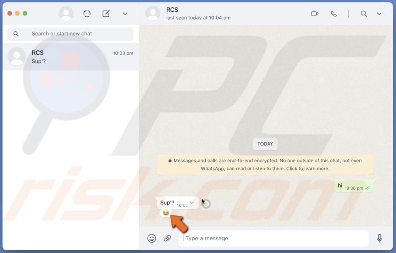 Emoji will appear under the message