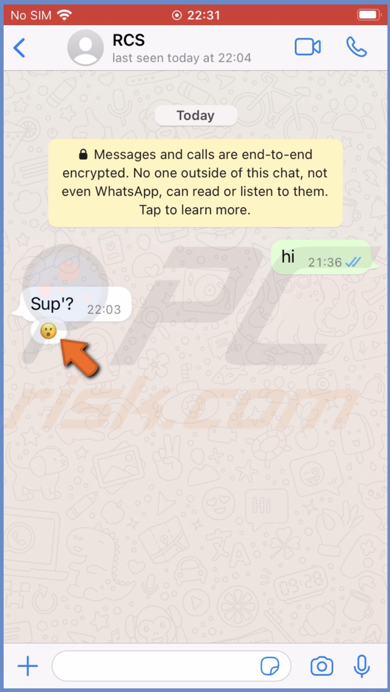 Emoji will appear under the message
