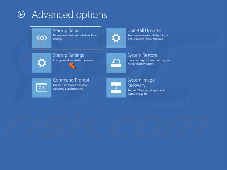Click Startup Settings