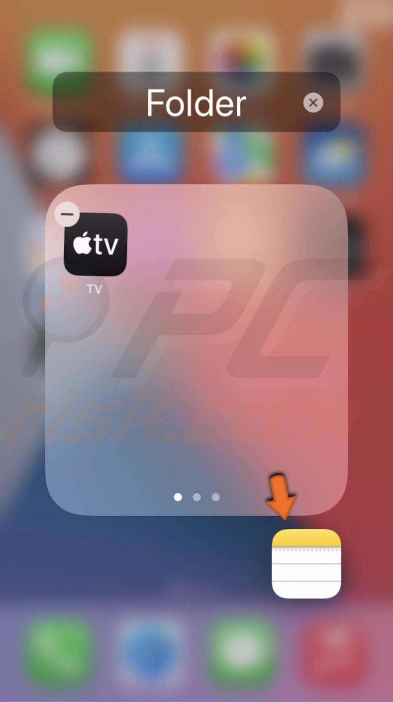 Remove app from folder