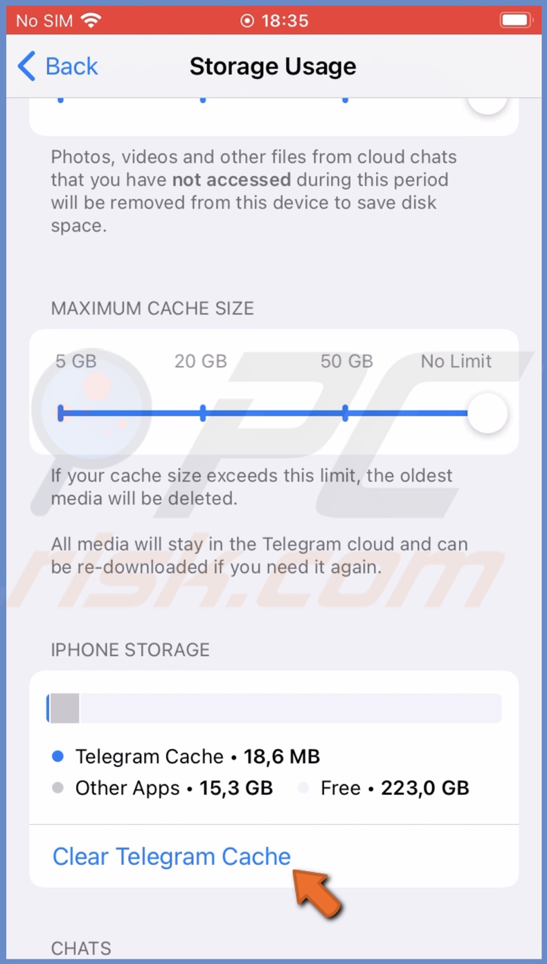 Clear Telegram cache