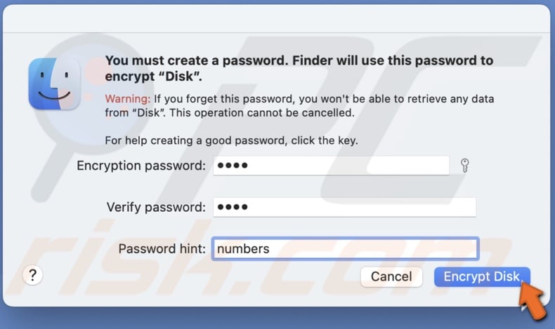 Click on Encrypt Disk